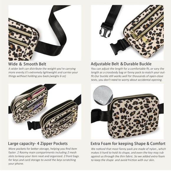 Fanny Packs for Women with Adjustable Strap Animal Print - Picture 4 of 5
